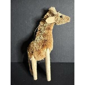 Brushart Bristle Brush Giraffe Christmas Ornament Holiday Decor Safari Zoo Boho